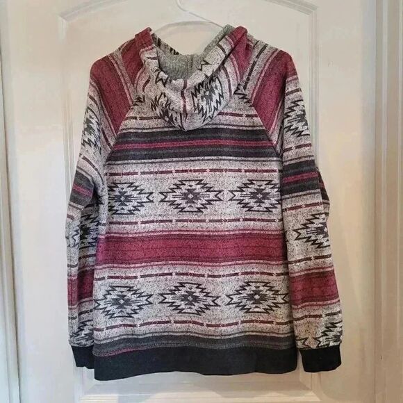 𝅺Carbon Men’s Hoodie Aztec Southwest Tribal Multicolor Pocket - Picture 8 of 10